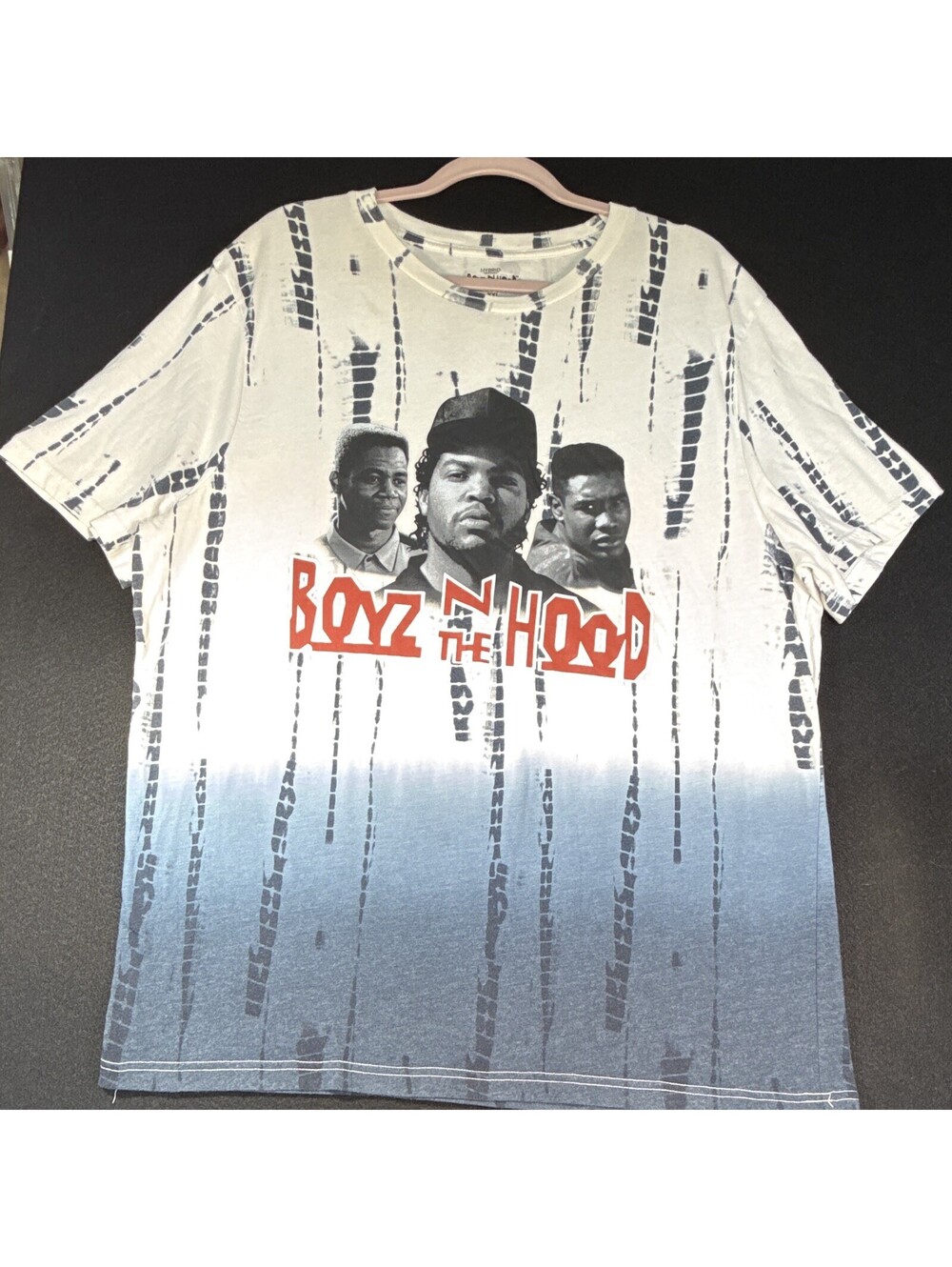 Hybrid Apparel Boyz N the Hood Graphic T-Shirt XXL White/Blue Fade Tie-Dye